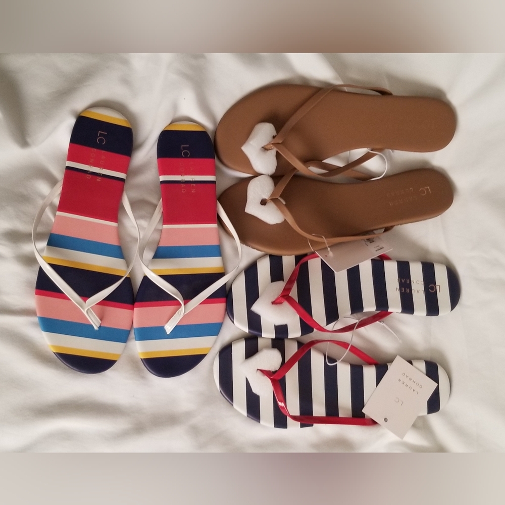 Women's LC Lauren Conrad Flat Thong Sandals - 3 Pairs - Size 9 - BRAND NEW